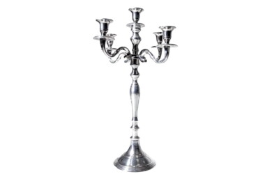 Chandelier Métal Argenté 4 Branches - 01