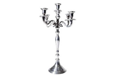 Chandelier Métal Argenté 4 Branches - 01