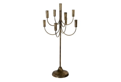 Chandelier Métal Doré Vieilli 8 Branches - 01