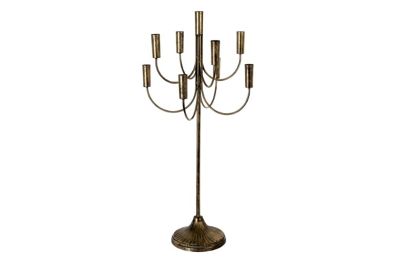 Chandelier Métal Doré Vieilli 8 Branches - 01