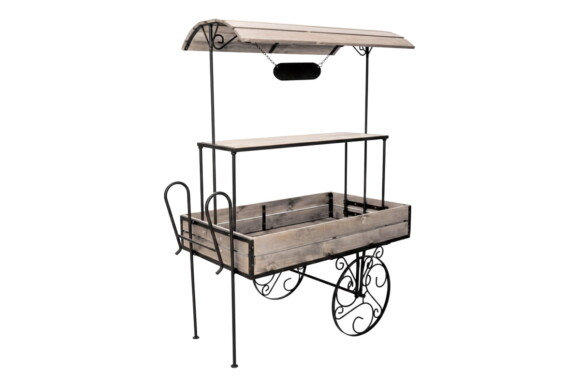 Chariot Bois et Fer Forgé - 01