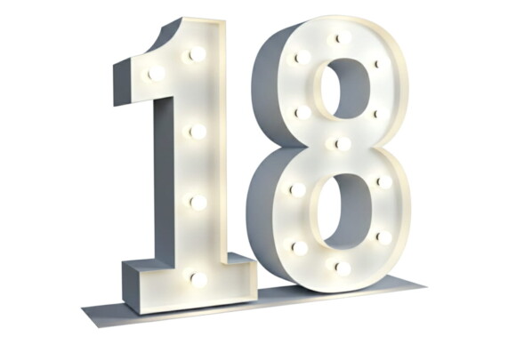 Chiffre 18 Lumineux XXL - 01