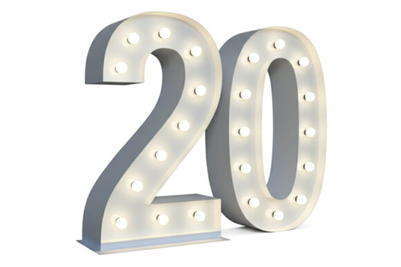 Chiffre 20 Lumineux XXL - 01