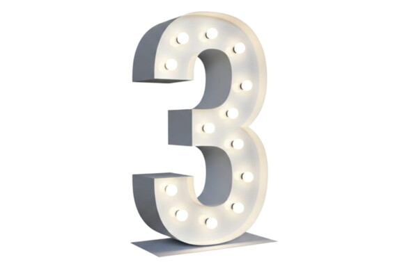 Chiffre 3 Lumineux XXL - 01