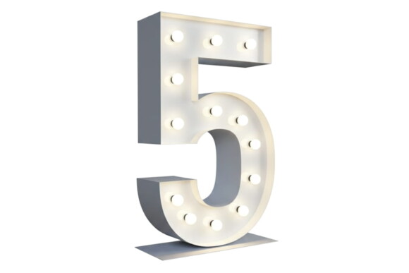 Chiffre 5 Lumineux XXL - 01