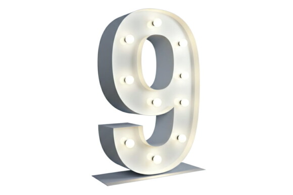 Chiffre 9 Lumineux XXL - 01