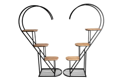 Meuble Cœur 2 Pièces - Métal et Bois - 01