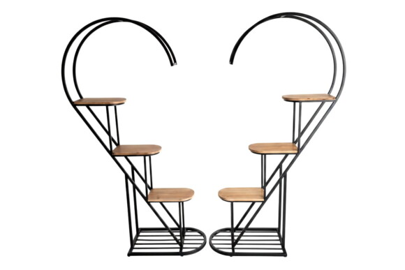 Meuble Cœur 2 Pièces - Métal et Bois - 01