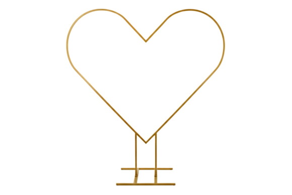 Structure Cœur Or - Backdrop ou Ballons 01